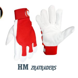 Red Velcro leather gloves