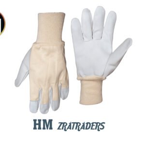 knit gloves with leather palms